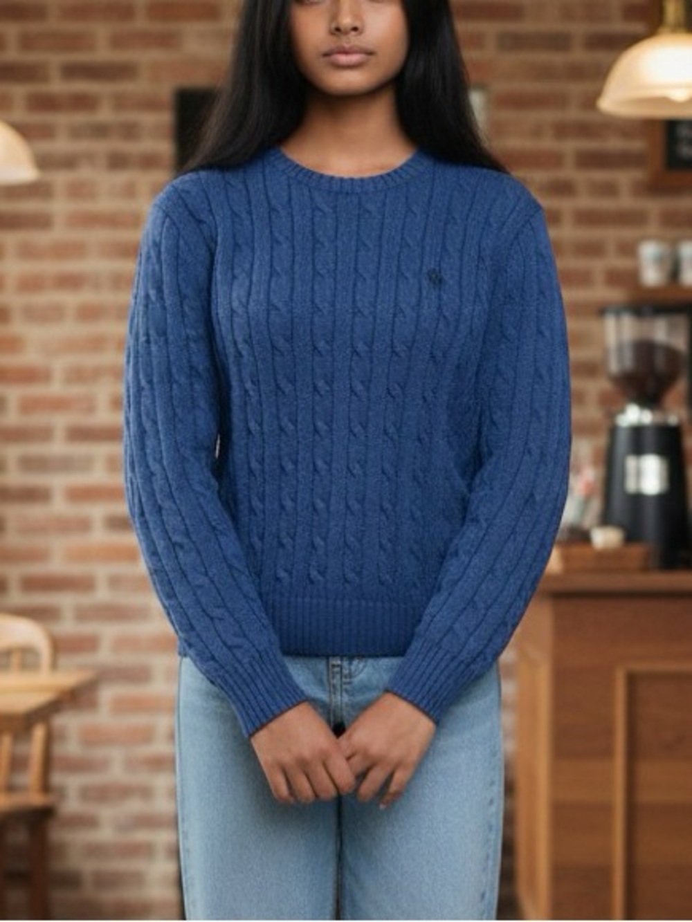 Polo by Ralph Lauren Navy Cable-Knit Crewneck Sweater - Women's Preppy Staple